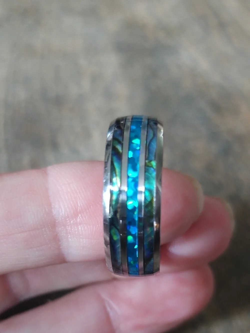 NEW Mens Silver Tungsten Steel Wedding Band With Carbide Inlay